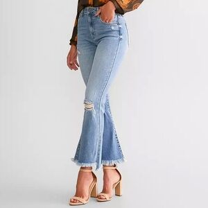 Crop flare jeans